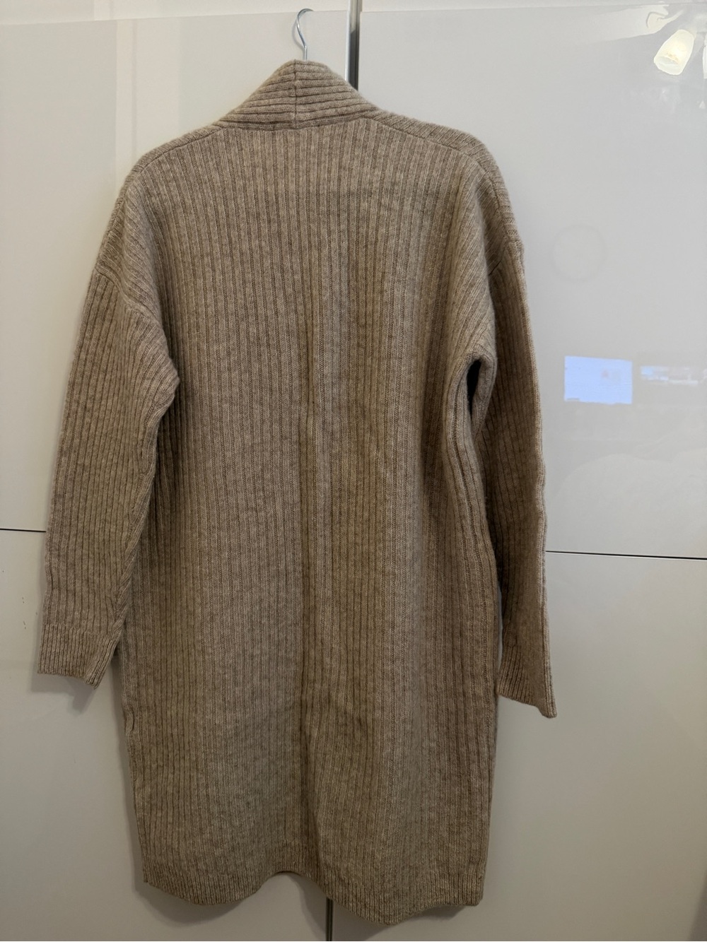 Uniqlo Ribbed Open-Front Cardigan in Light Beige - Picture 4 of 4